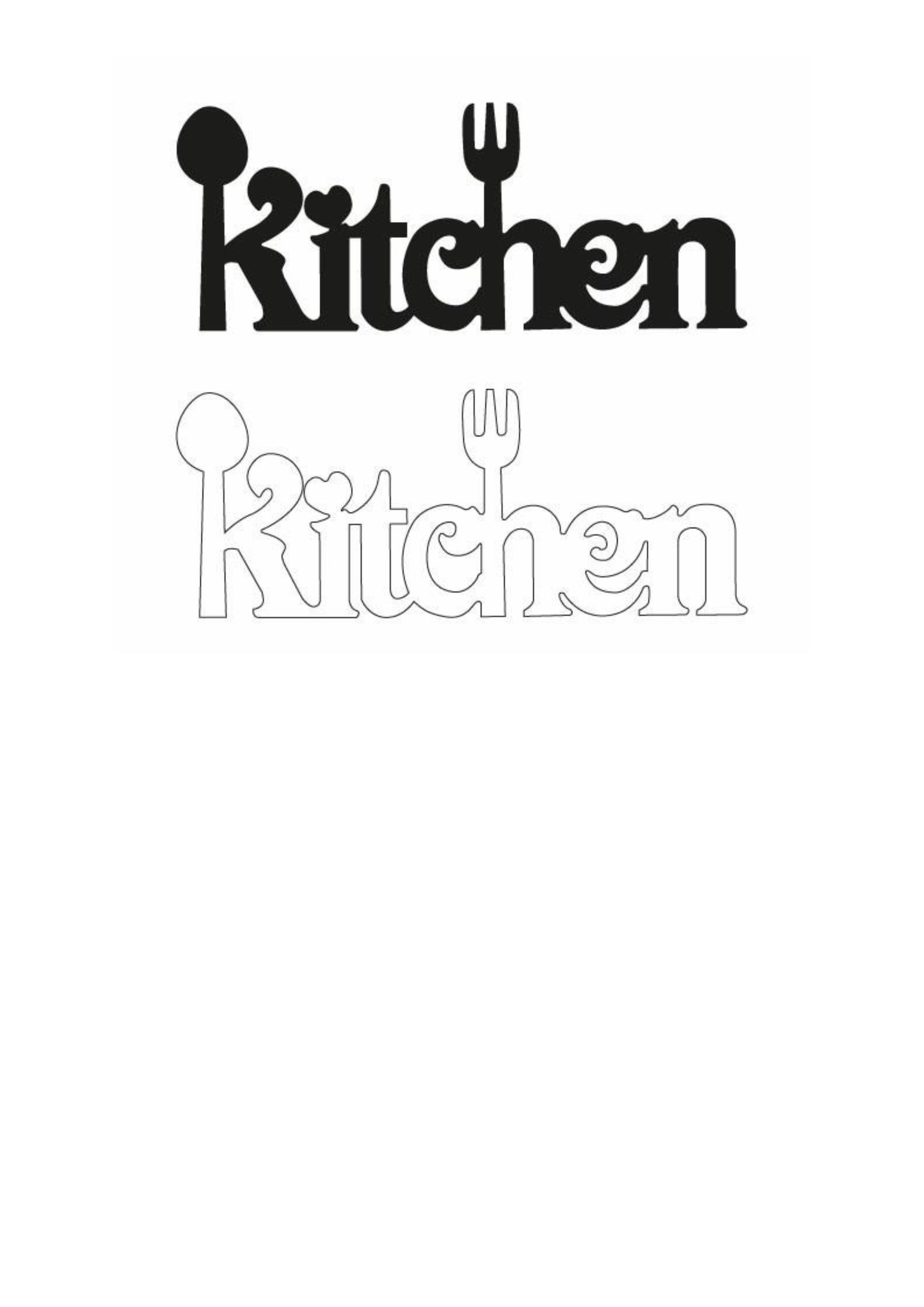 Modern Kitchen Wall Art – Cutlery-Inspired Typography Design