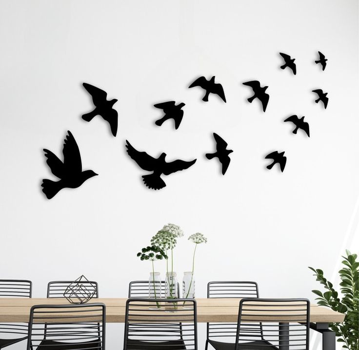Flying Birds Metal Wall Art Set – Modern Minimalist Wall Decor