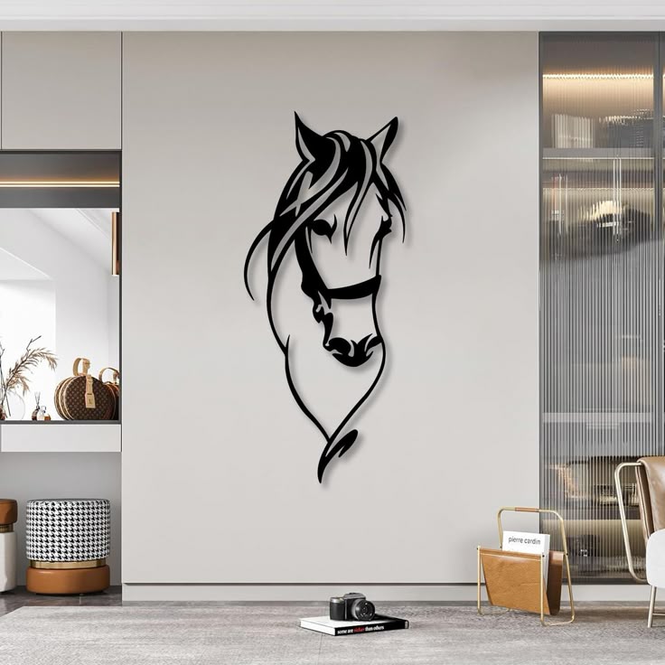 Graceful Strength – Modern Metal Horse Wall Art